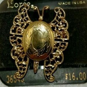 Loree Butterfly Keepsake Brooch Easter collectible spring jewelry made USA